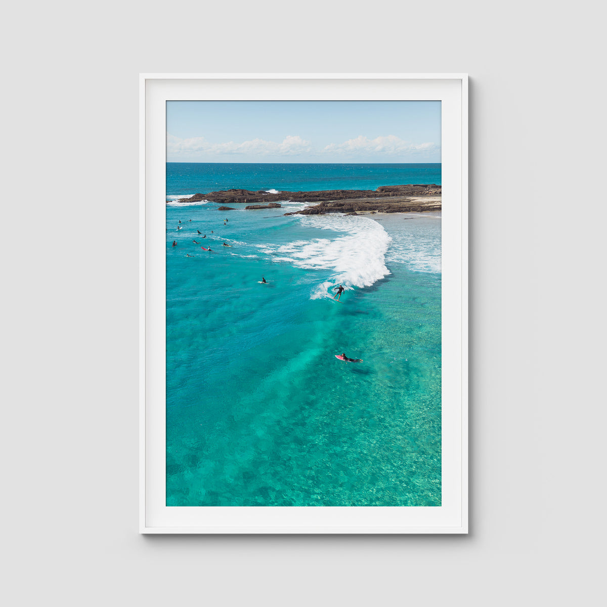 Snapper Fun Days - Gold Coast - Art Print - Traditional Frame - White - Portrait