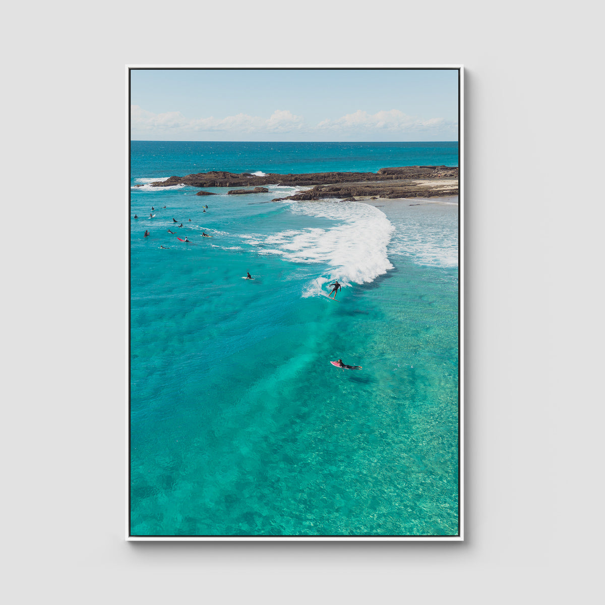 Snapper Fun Days - Gold Coast - Art Print - Float Frame Canvas - White - Portrait