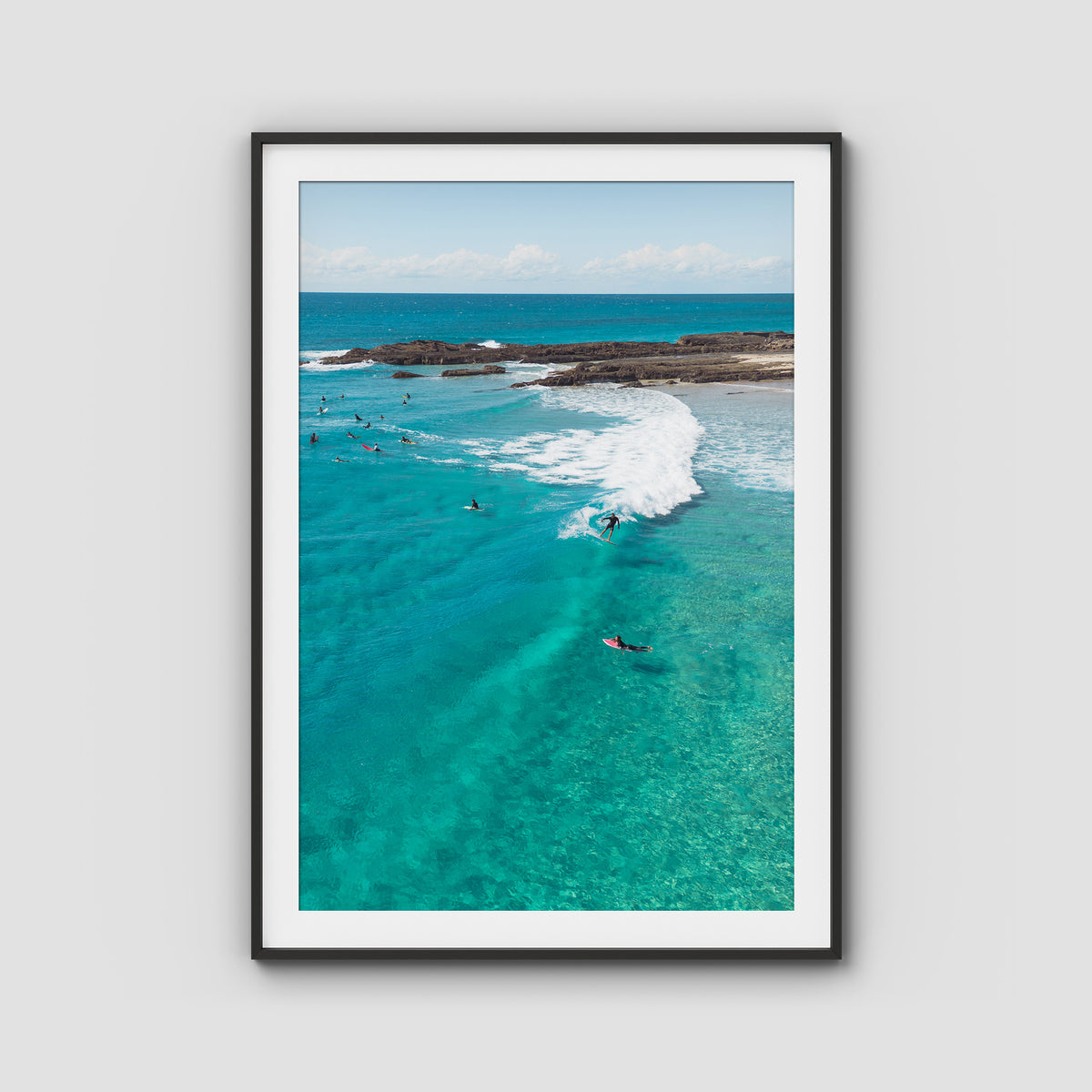Snapper Fun Days - Gold Coast - Art Print - Traditional Frame - Black - Portrait