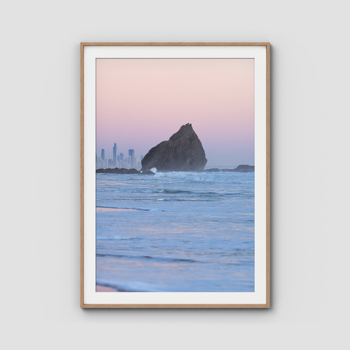 Currumbin Alley Sunset - Gold Coast - Art Print - Traditional Frame - Raw Oak - Portrait
