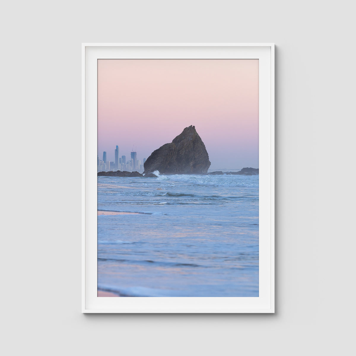 Currumbin Alley Sunset - Gold Coast - Art Print - Traditional Frame - White - Portrait