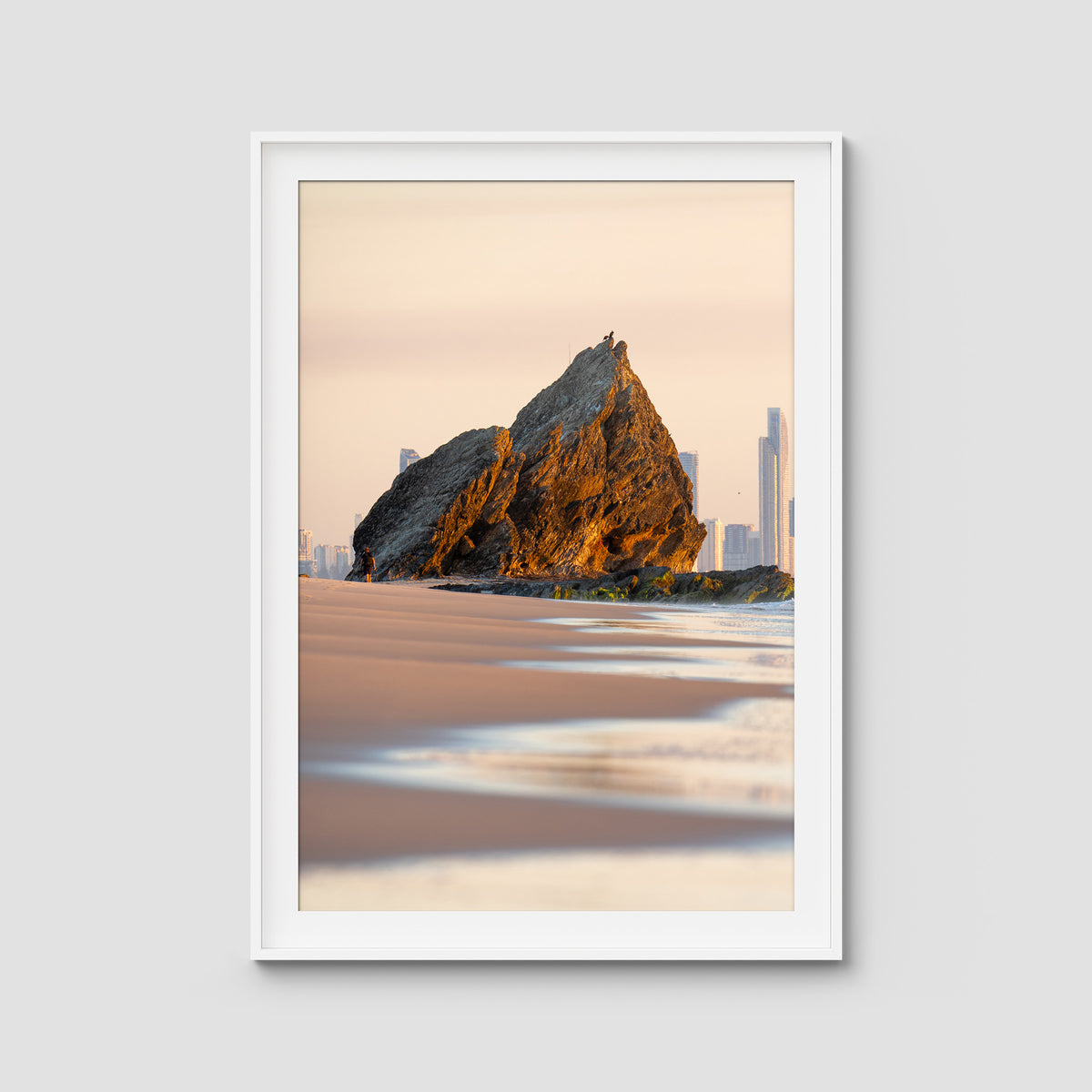 Currumbin Alley Sunrise - Gold Coast - Art Print - Traditional Frame - White - Portrait