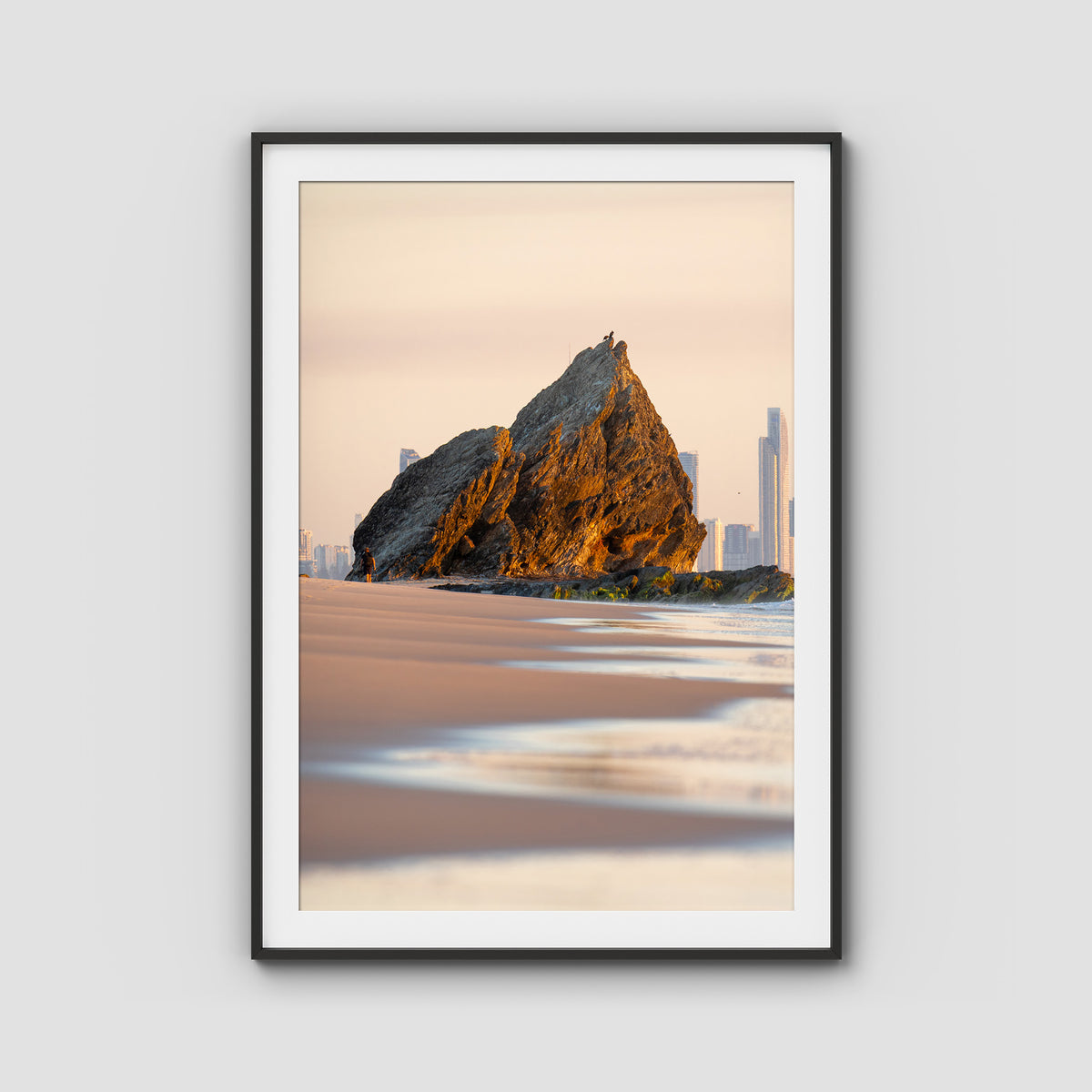 Currumbin Alley Sunrise - Gold Coast - Art Print - Traditional Frame - Black - Portrait