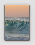 Wave Sunset Delight - Gold Coast - Art Print - Float Frame Canvas - Black - Portrait