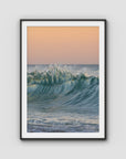 Wave Sunset Delight - Gold Coast - Art Print - Traditional Frame - Black - Portrait