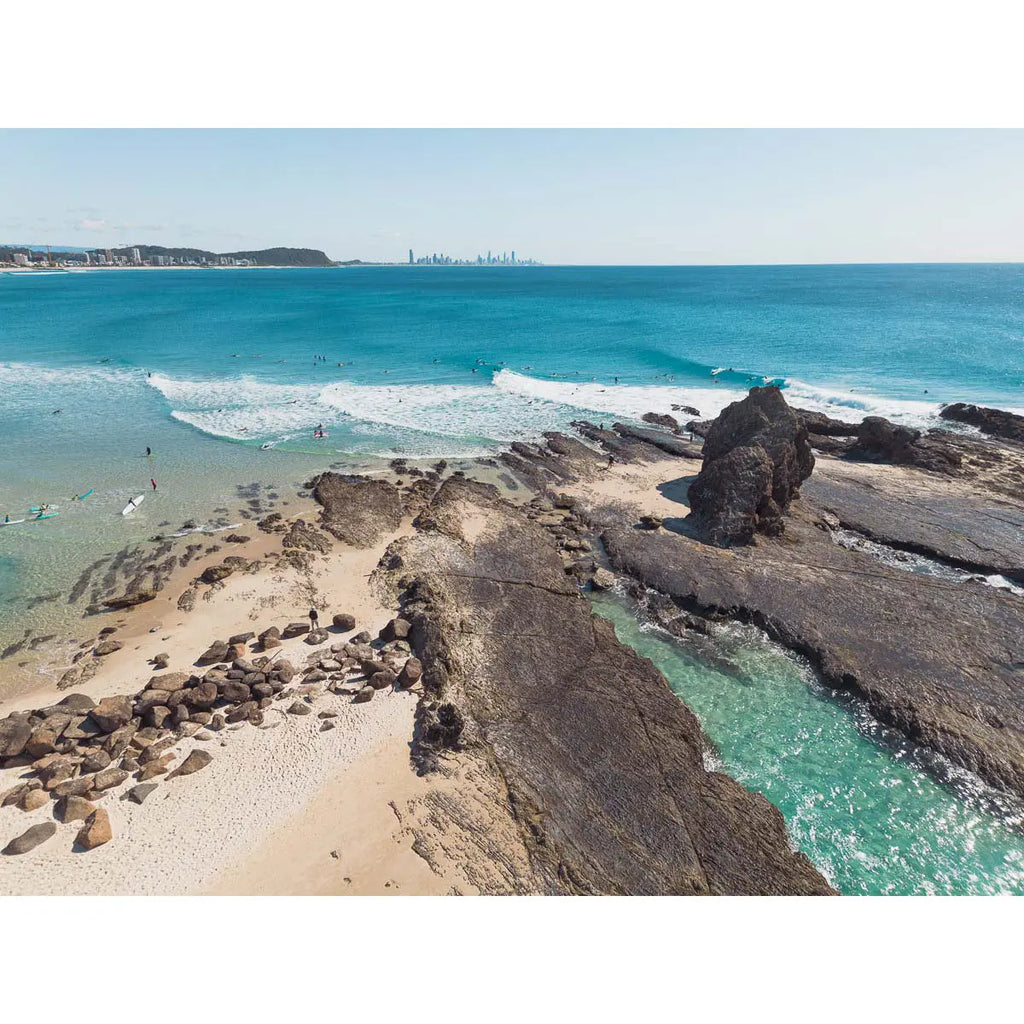 Currumbin Alley Rock Aerial - Gold Coast - Art Print Tidaltones