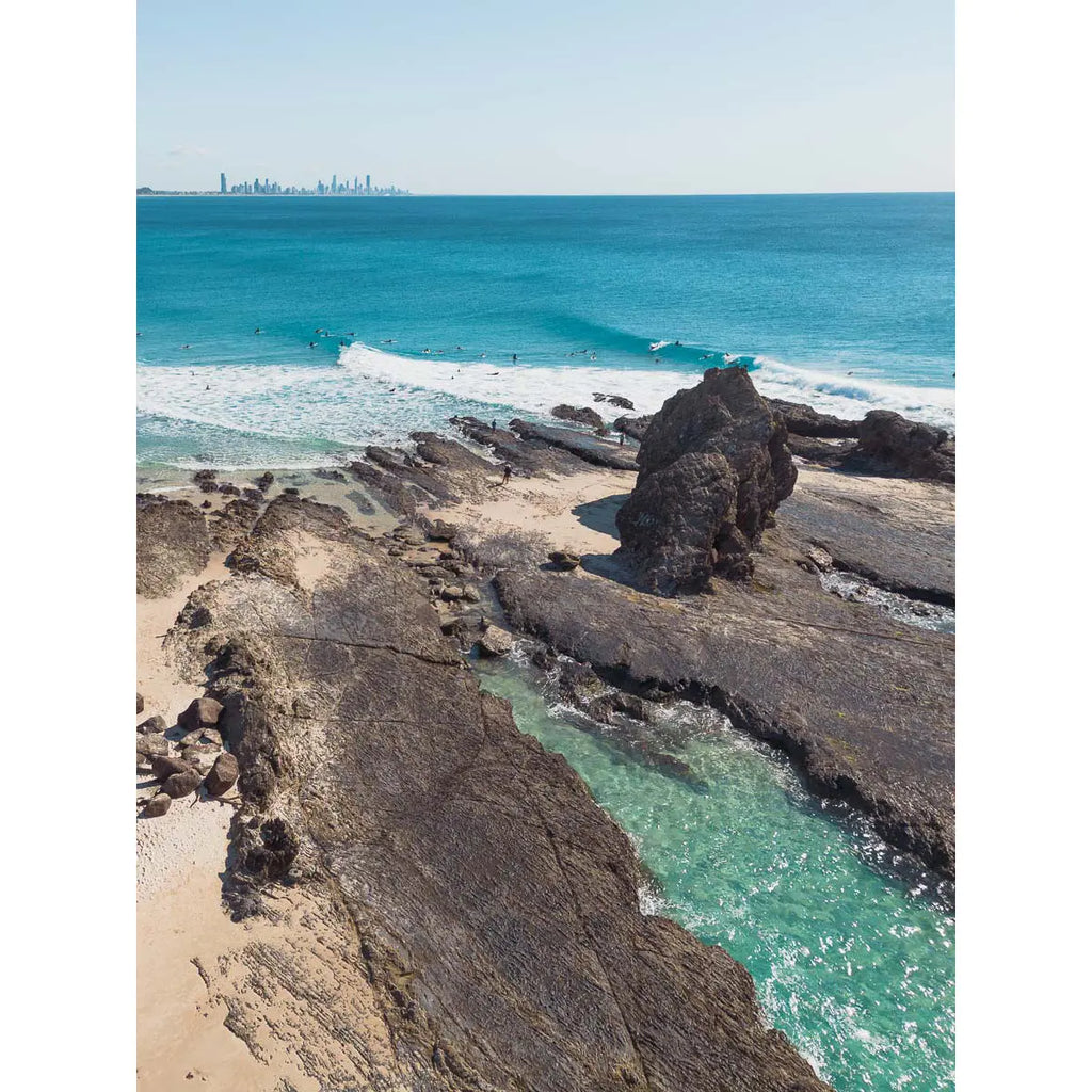 Currumbin Alley Rock Aerial - Gold Coast - Art Print Tidaltones