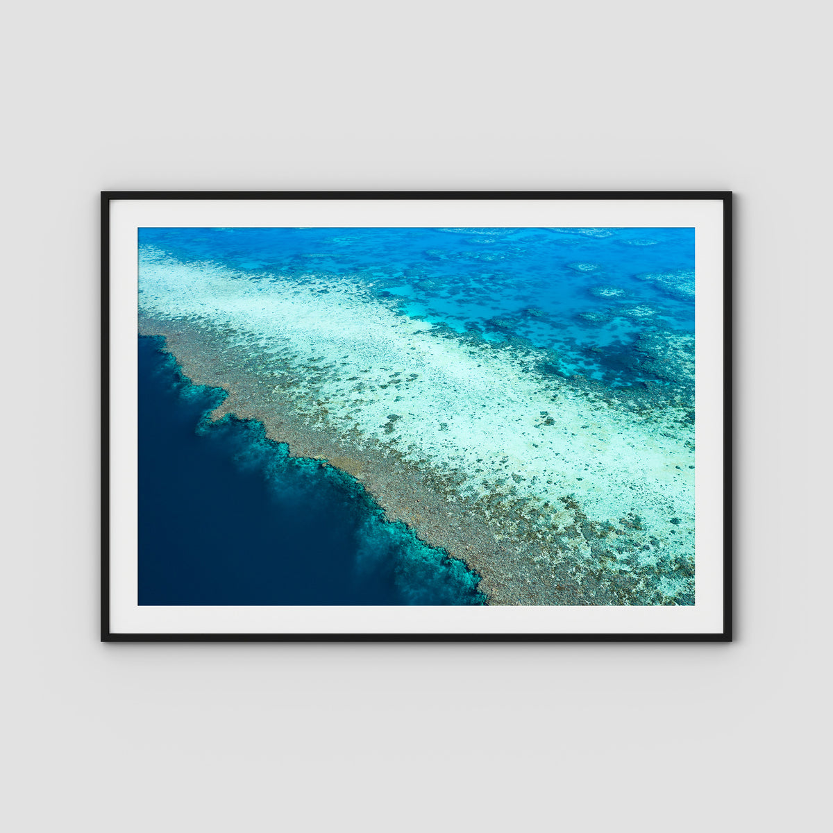 Reef Dropoff - Art Print - Traditional Frame - Black - Landscape