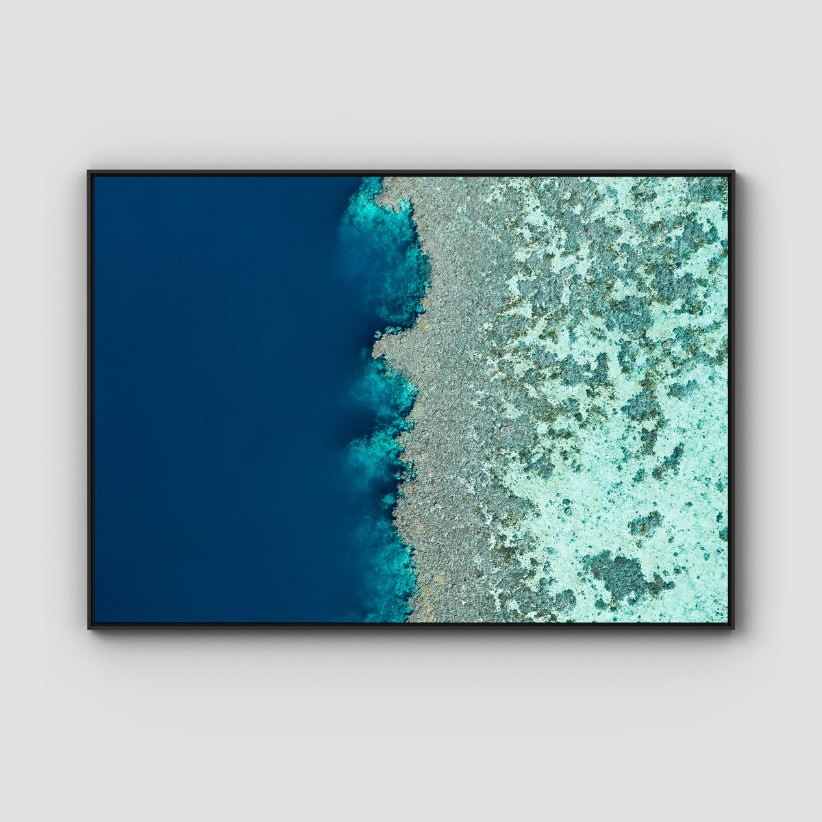 Reef Symmetry - Art Print - Float Frame Canvas - Black - Landscape