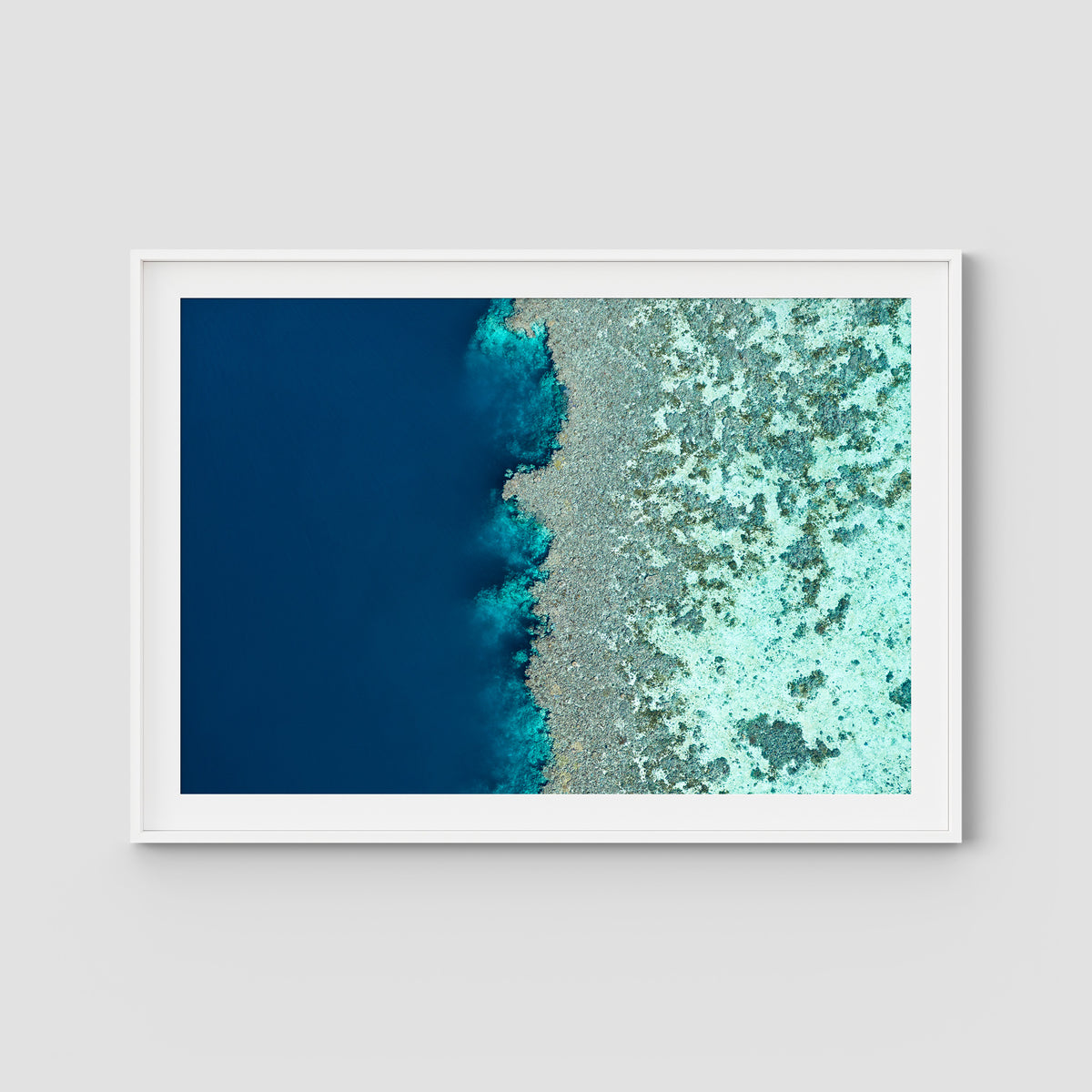 Reef Symmetry - Art Print - Traditional Frame - White - Landscape