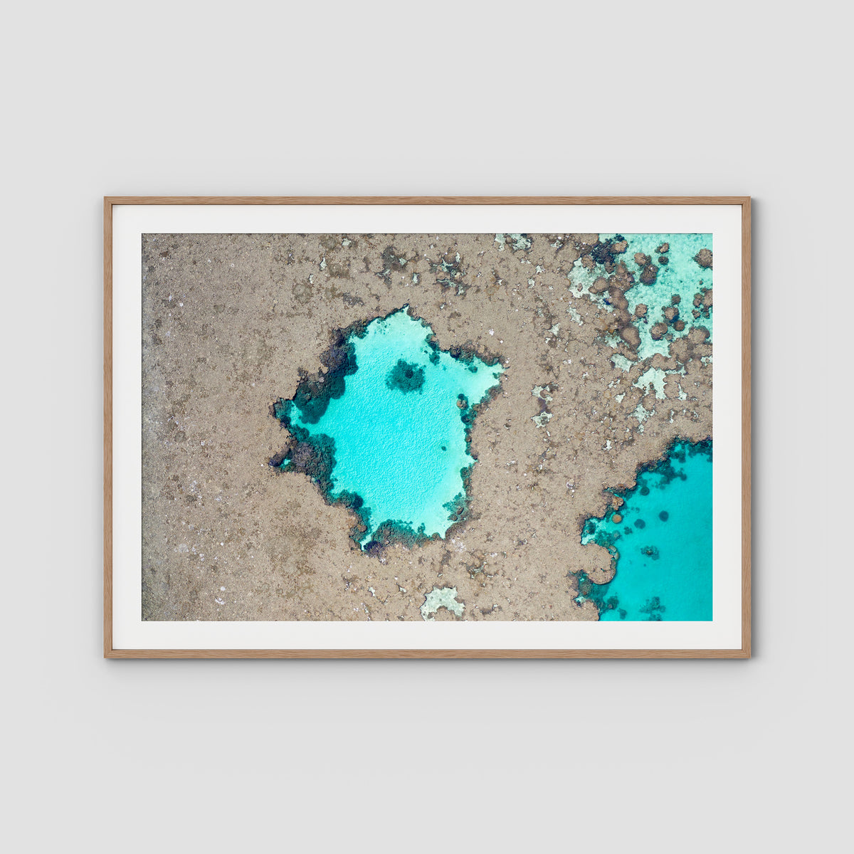 Reef Craters - Art Print - Traditional Frame - Raw Oak - Landscape