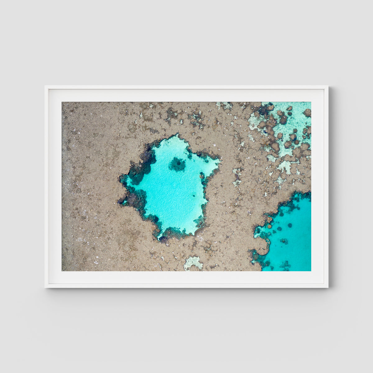 Reef Craters - Art Print - Traditional Frame - White - Landscape