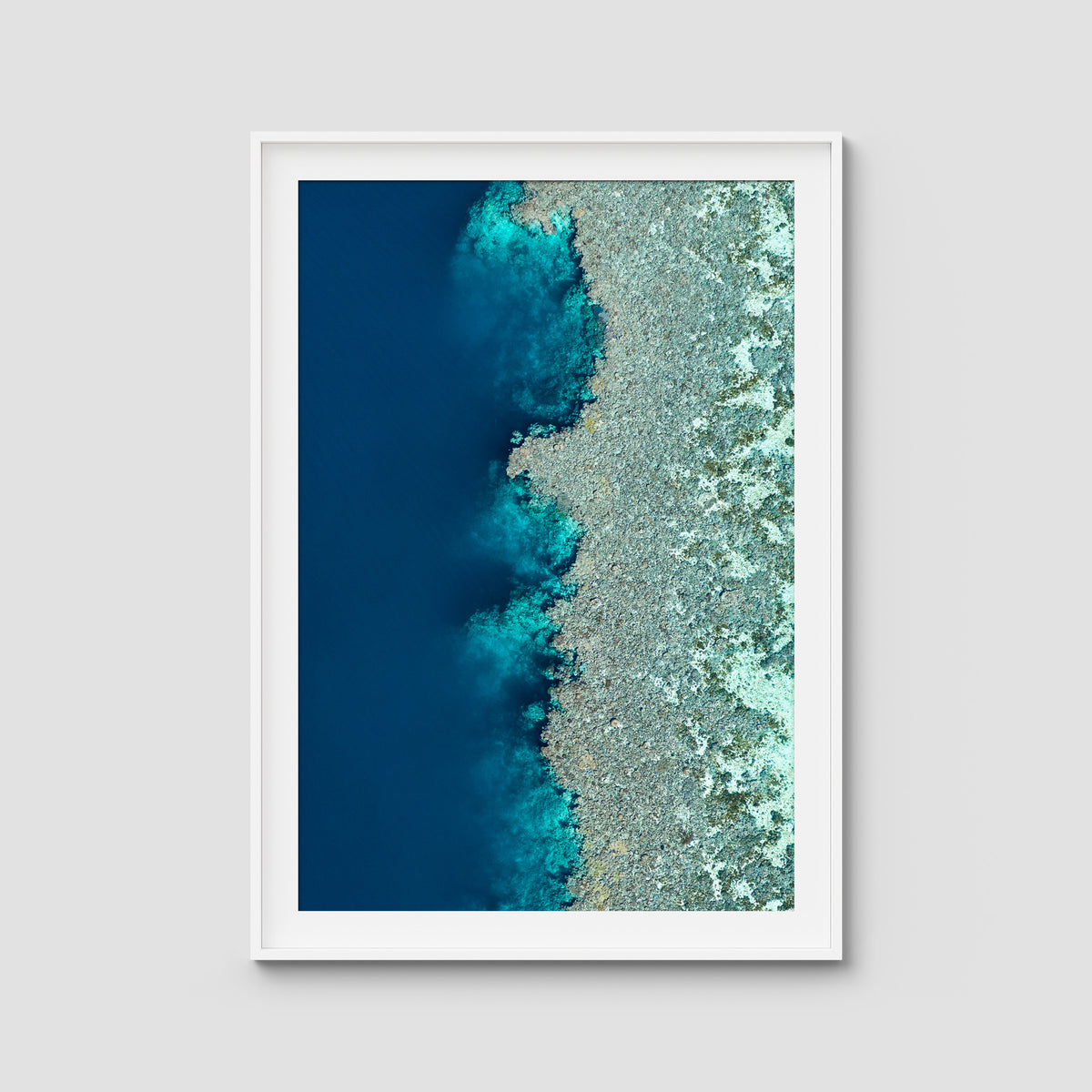 Reef Symmetry - Art Print - Traditional Frame - White - Portrait