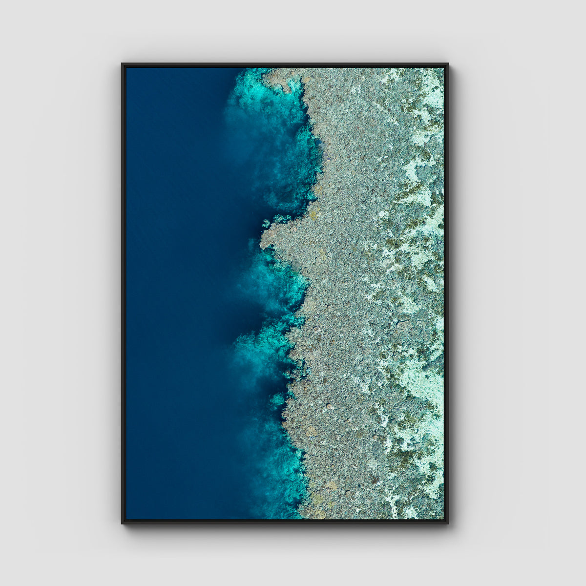 Reef Symmetry - Art Print - Float Frame Canvas - Black - Portrait