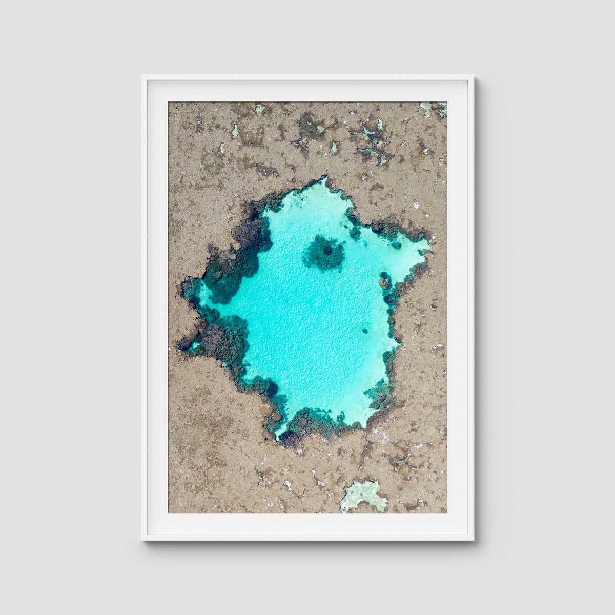 Reef Craters - Art Print - Traditional Frame - White - Portrait