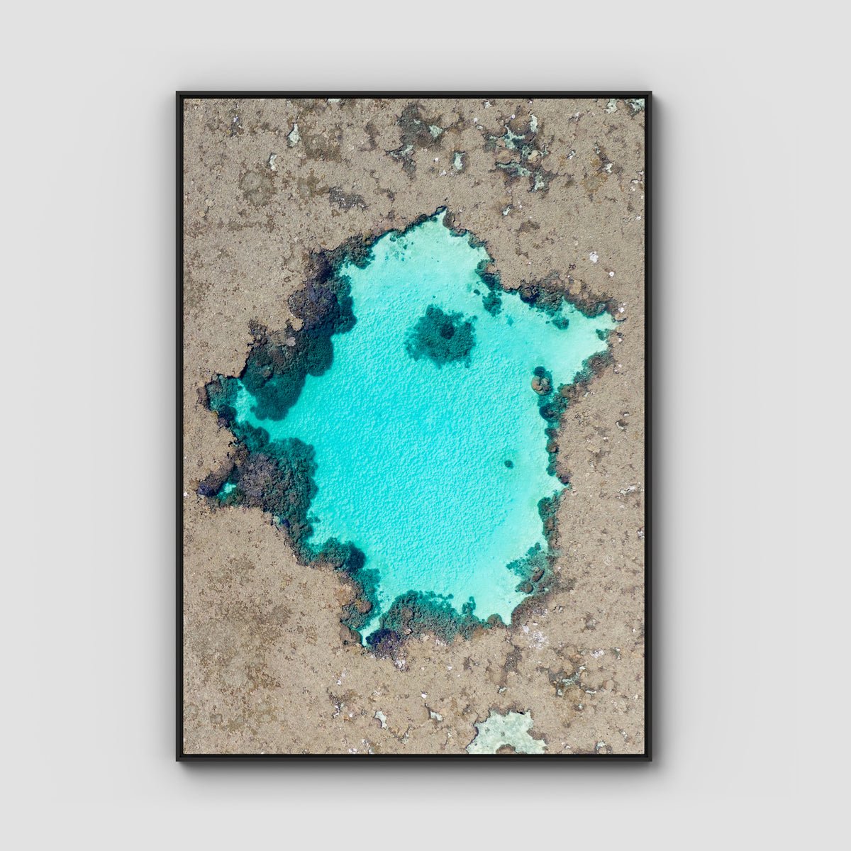 Reef Craters - Art Print - Float Frame Canvas - Black - Portrait