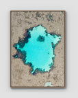 Reef Craters - Art Print - Float Frame Canvas - Raw Oak - Portrait