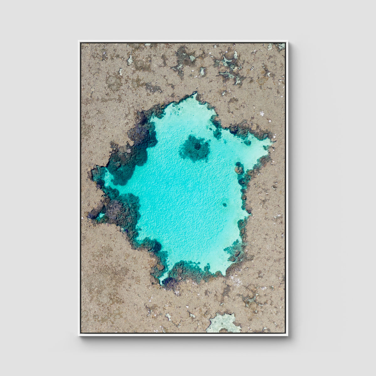 Reef Craters - Art Print - Float Frame Canvas - White - Portrait