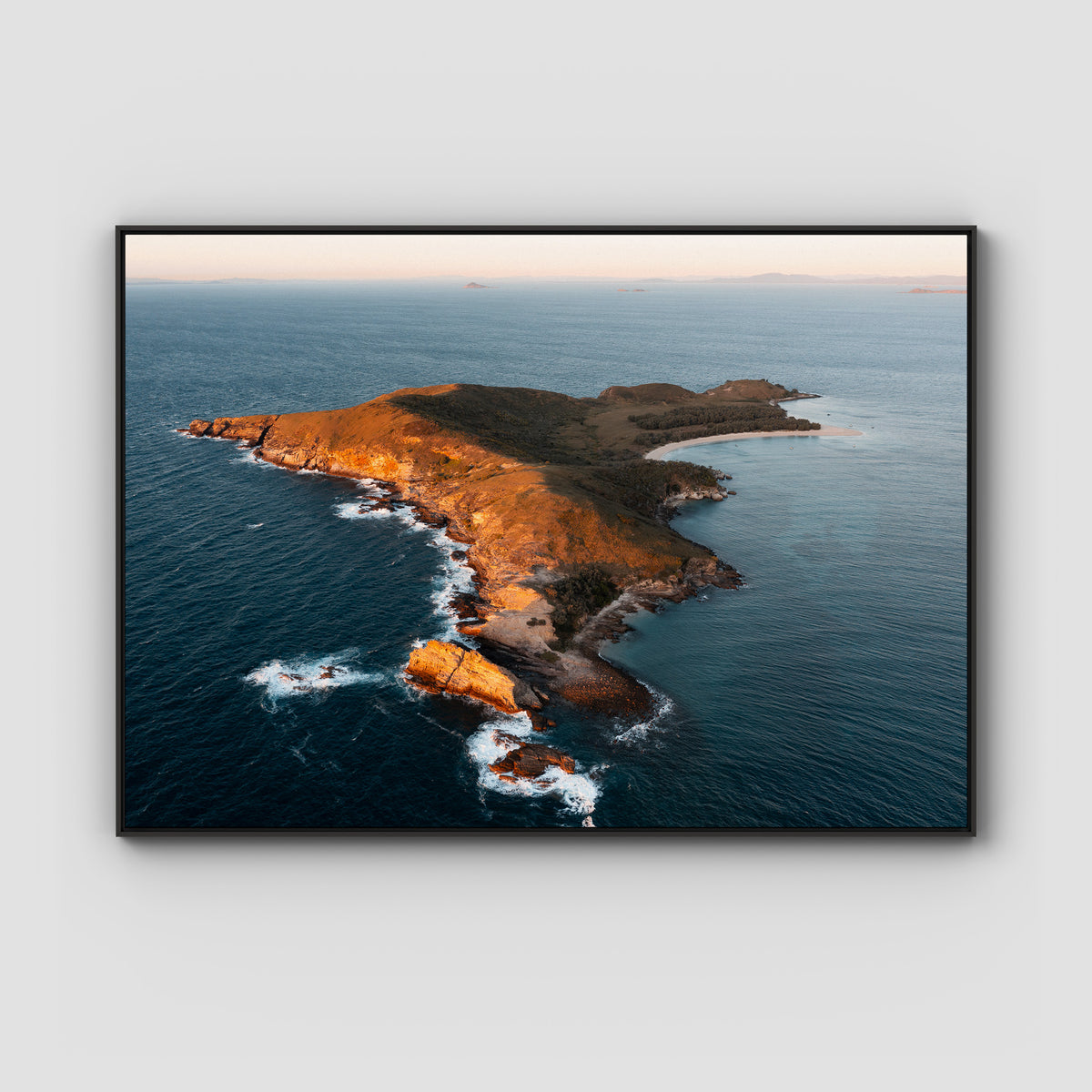 Humpy Island - Keppel Islands - Art Print - Float Frame Canvas - Black - Landscape