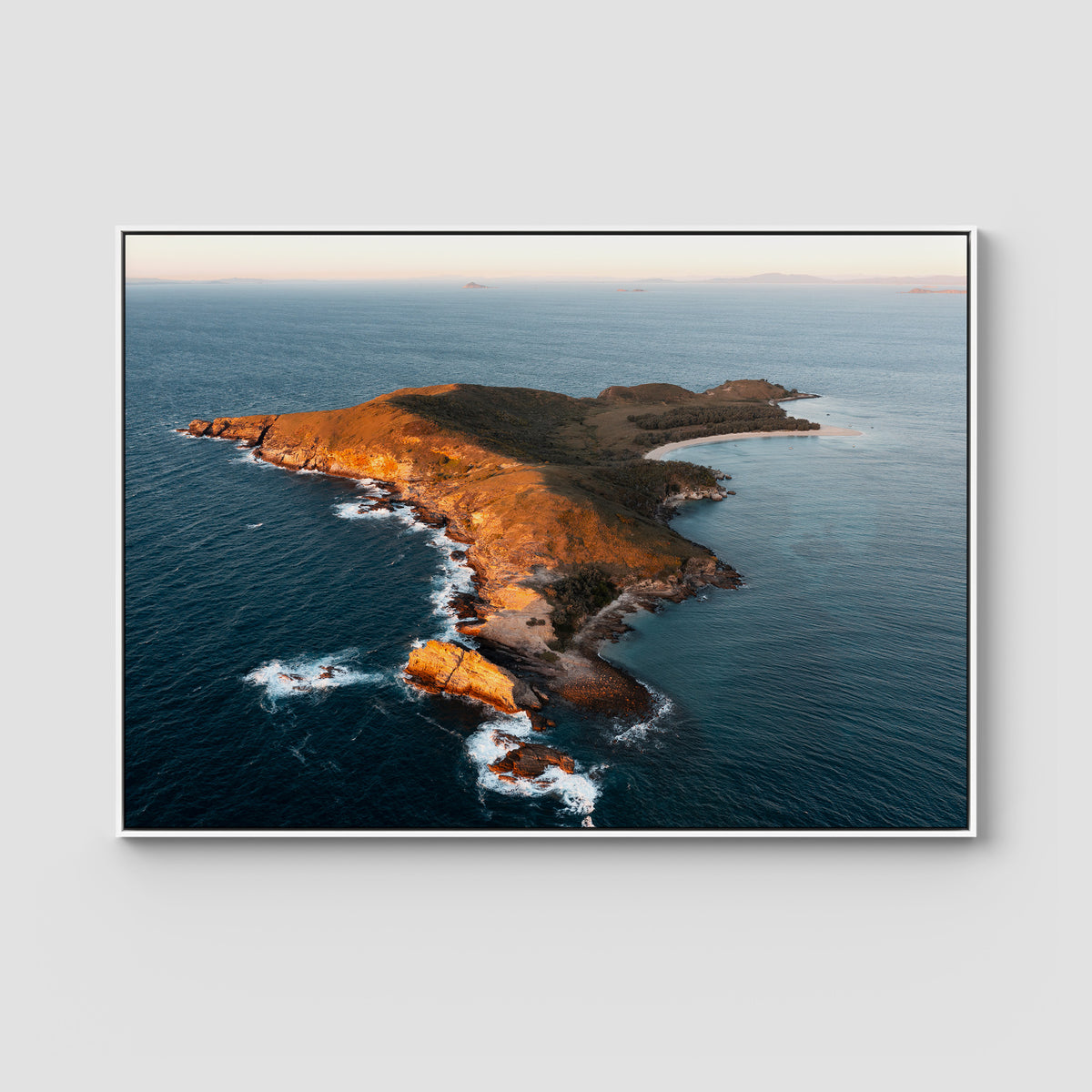 Humpy Island - Keppel Islands - Art Print - Float Frame Canvas - White - Landscape