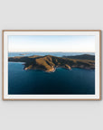 Great Keppel Island Aerial View - Art Print - Traditional Frame - Raw Oak - Landscape