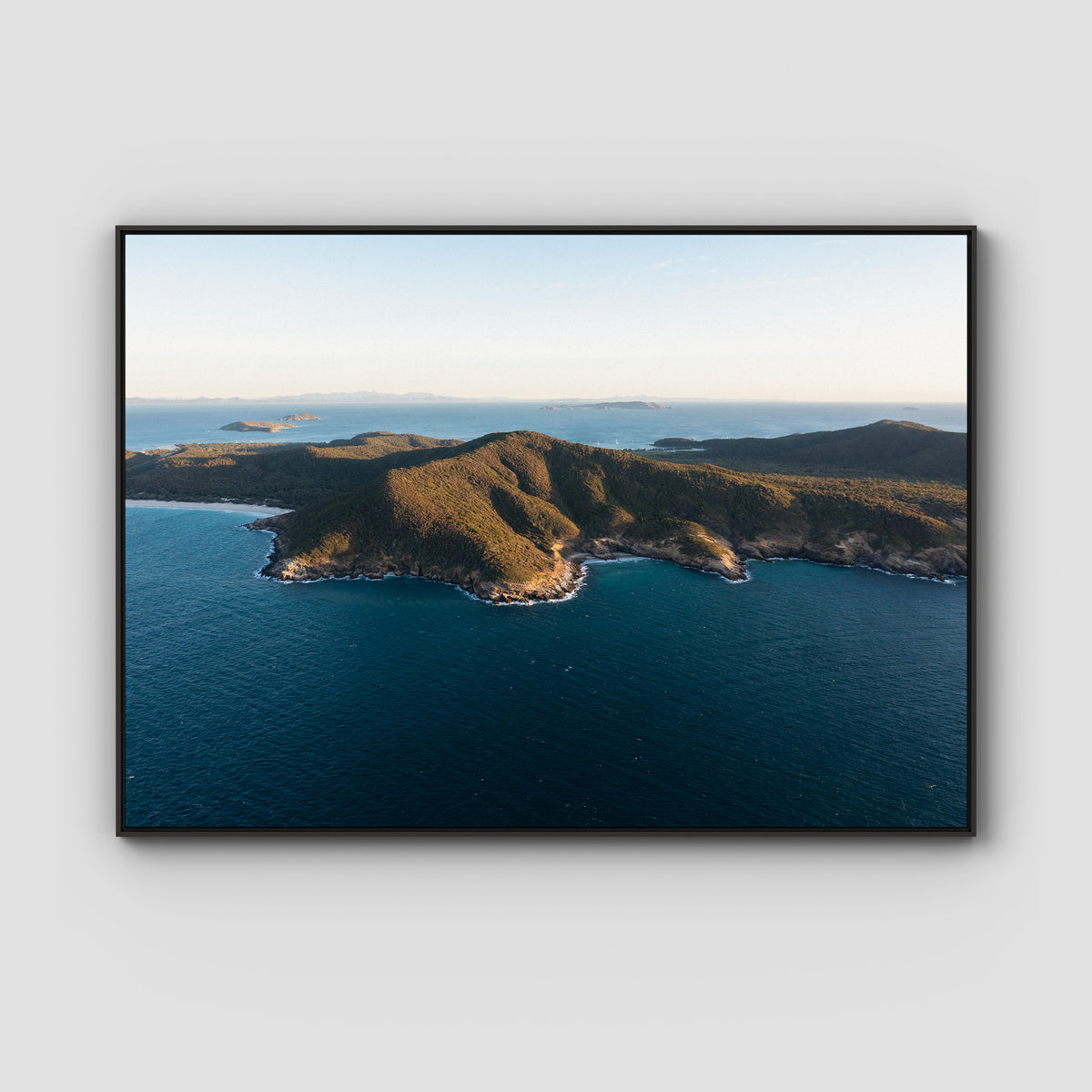 Great Keppel Island Aerial View - Art Print - Float Frame Canvas - Black - Landscape