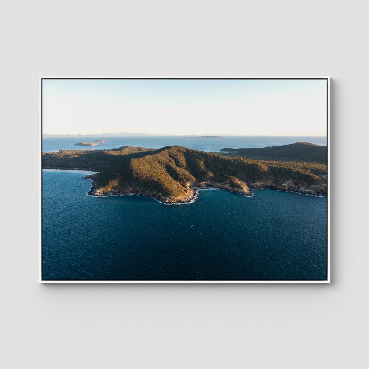 Great Keppel Island Aerial View - Art Print - Float Frame Canvas - White - Landscape