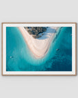 Humpy Island Turquoise - Keppel Islands - Art Print - Traditional Frame - Raw Oak - Landscape