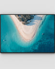 Humpy Island Turquoise - Keppel Islands - Art Print - Float Frame Canvas - Black - Landscape