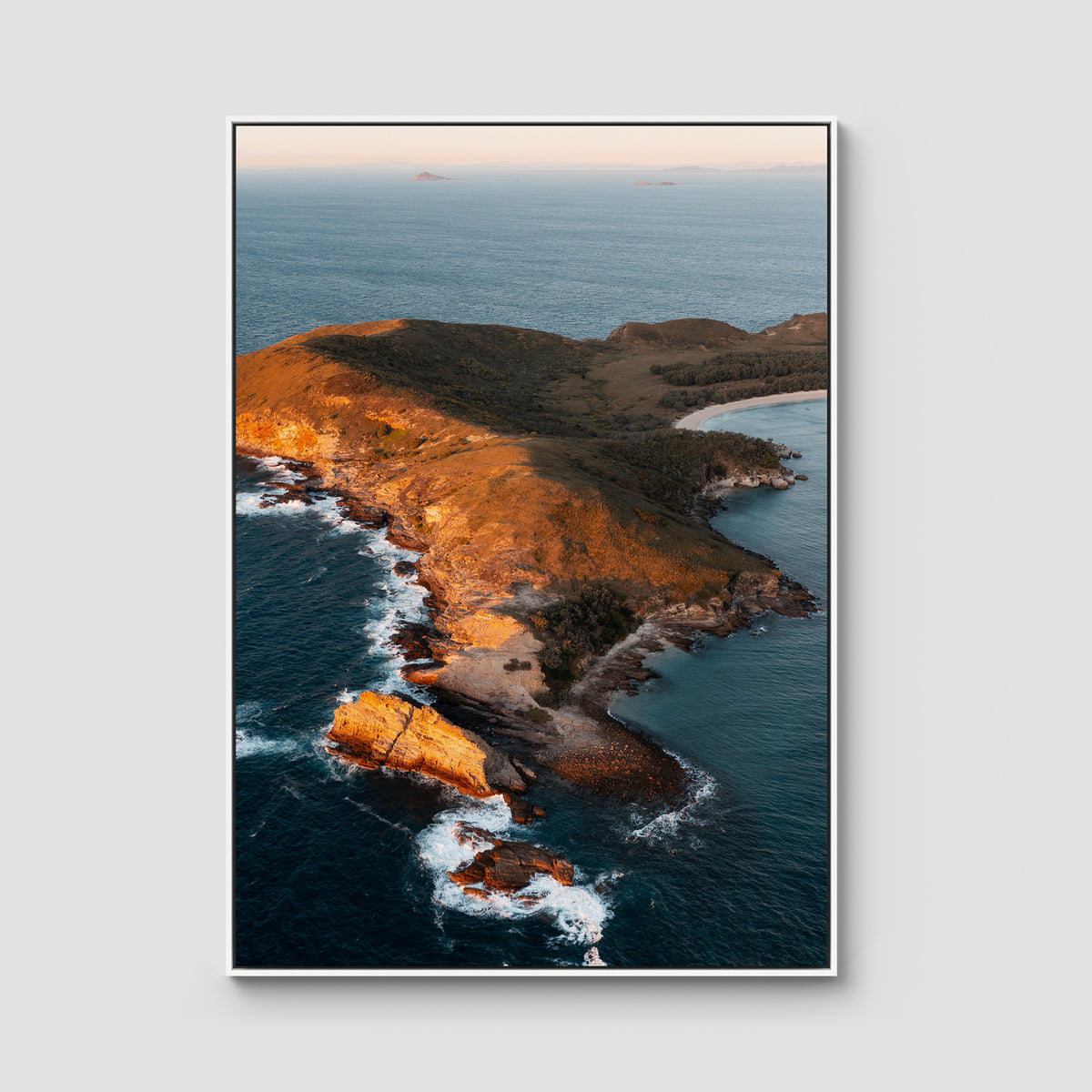 Humpy Island - Keppel Islands - Art Print - Float Frame Canvas - White - Portrait
