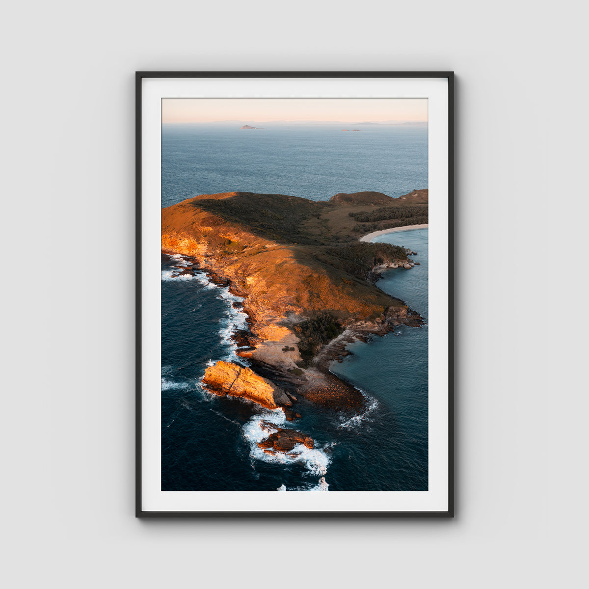 Humpy Island - Keppel Islands - Art Print - Traditional Frame - Black - Portrait