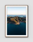 Great Keppel Island Aerial View - Art Print - Traditional Frame - Raw Oak - Portrait