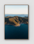 Great Keppel Island Aerial View - Art Print - Float Frame Canvas - Raw Oak - Portrait