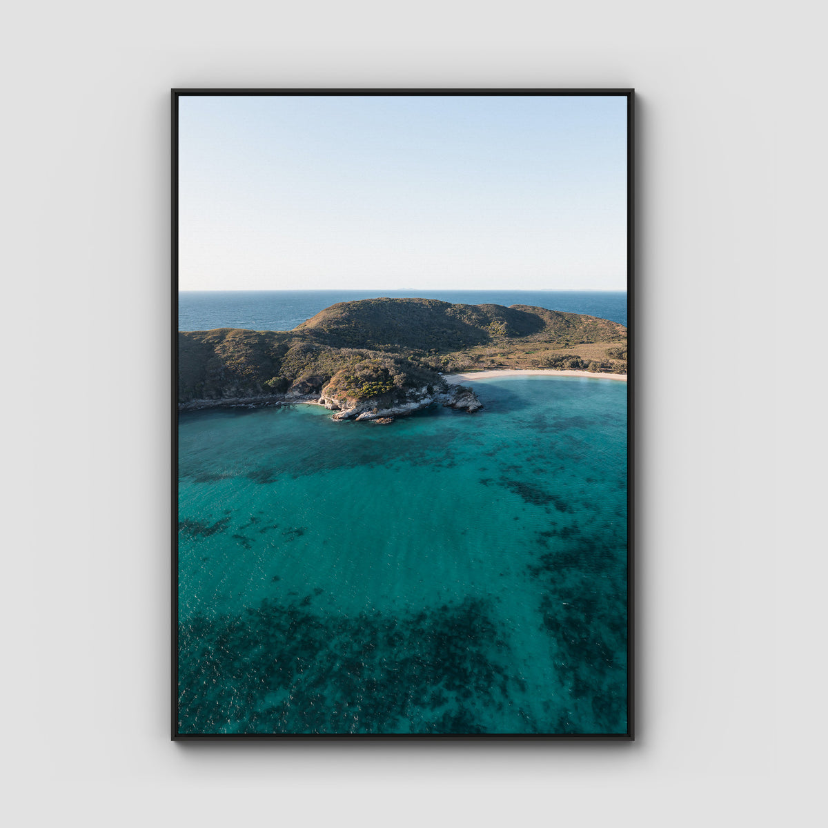 Emerald Bay - Keppel Islands - Art Print - Float Frame Canvas - Black - Portrait