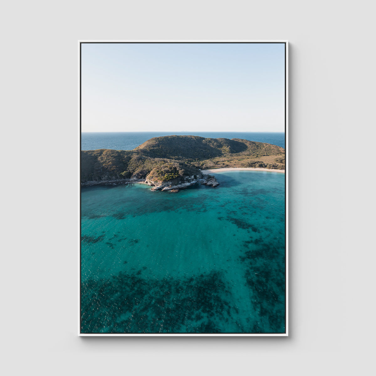 Emerald Bay - Keppel Islands - Art Print - Float Frame Canvas - White - Portrait
