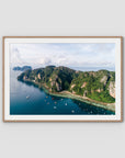 Koh Phi Phi Coastline - Art Print - Traditional Frame - Raw Oak - Landscape