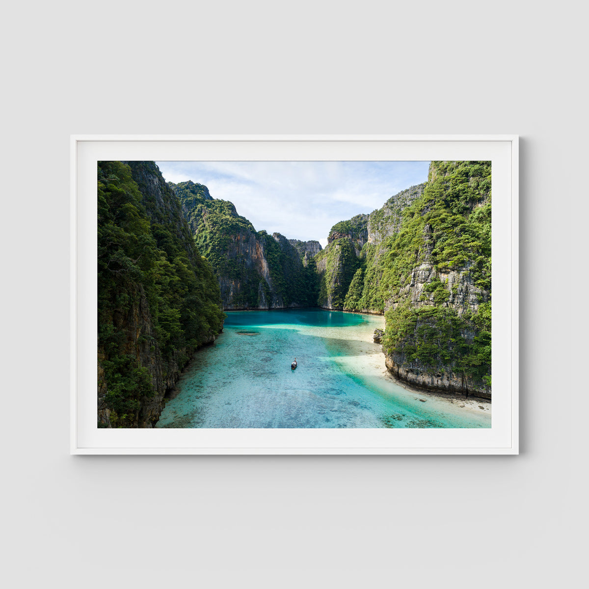 Pi Leh Lagoon - Art Print - Traditional Frame - White - Landscape