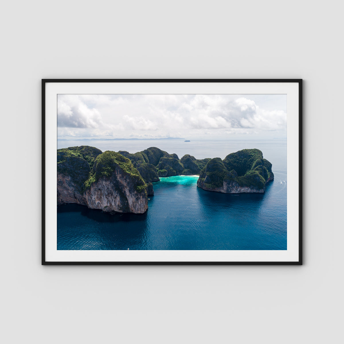 Koh Phi Phi Islands - Art Print - Traditional Frame - Black - Landscape