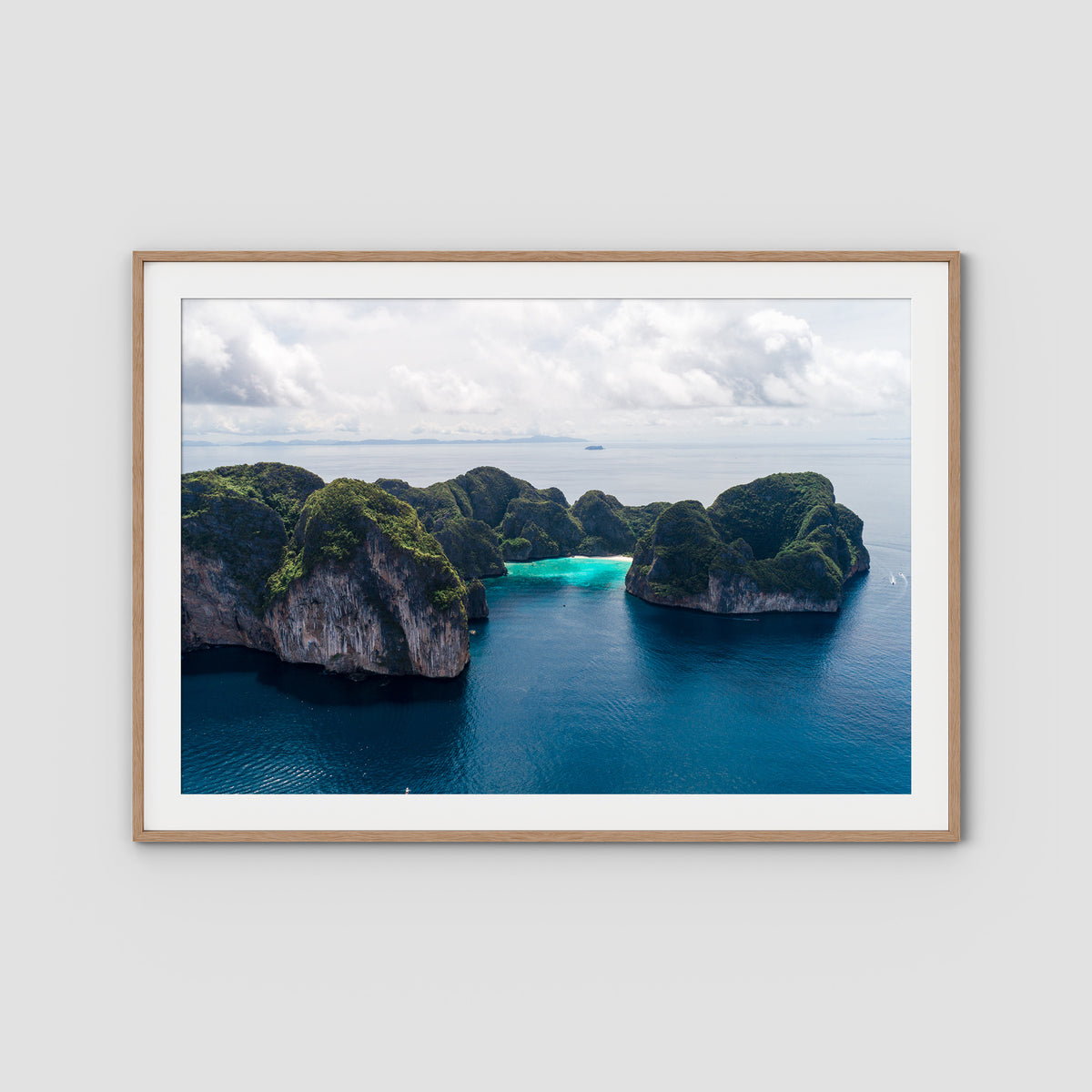 Koh Phi Phi Islands - Art Print - Traditional Frame - Raw Oak - Landscape