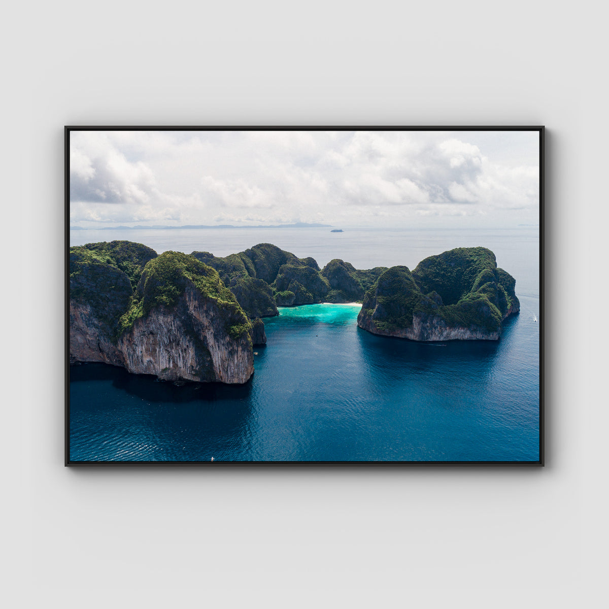 Koh Phi Phi Islands - Art Print - Float Frame Canvas - Black - Landscape