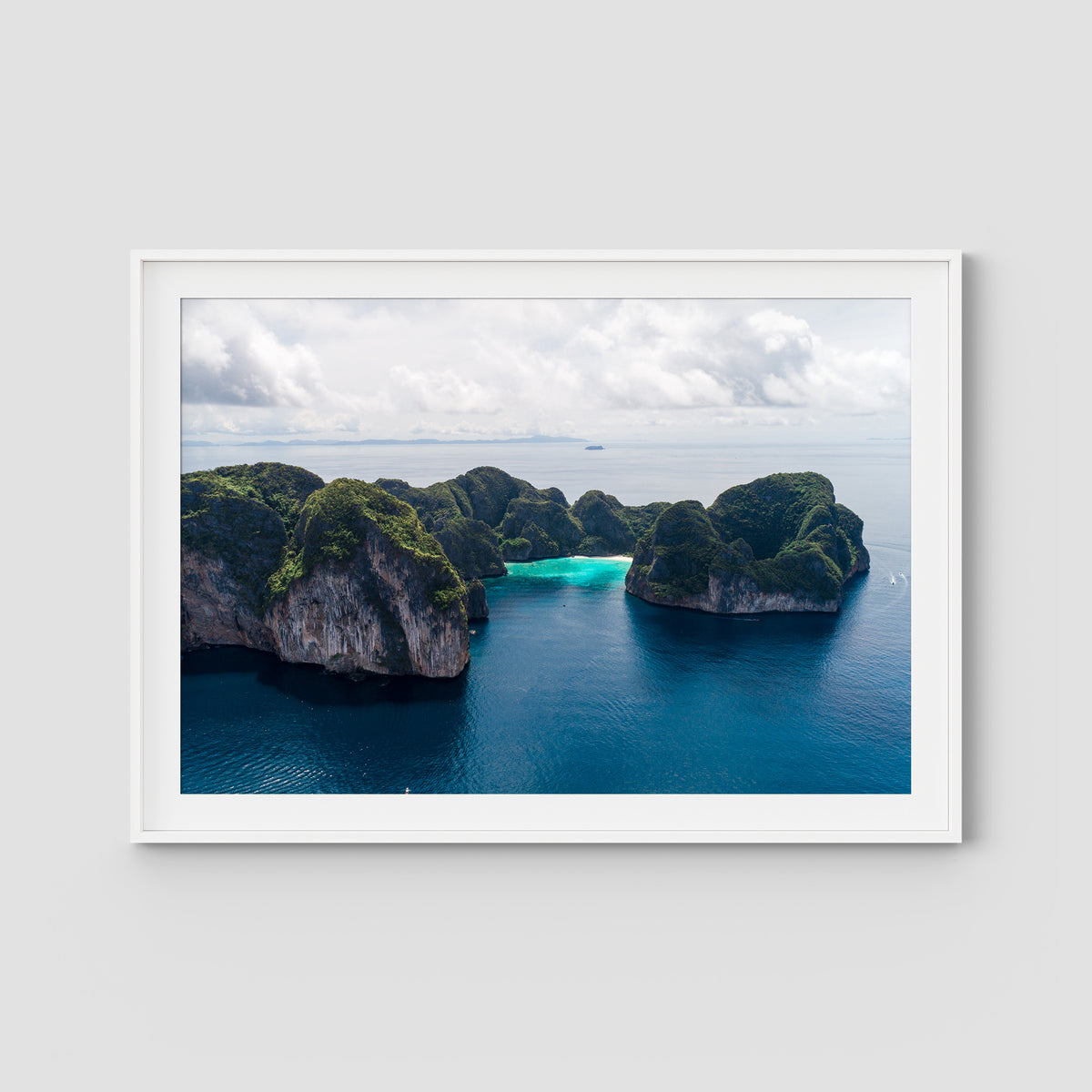 Koh Phi Phi Islands - Art Print - Traditional Frame - White - Landscape