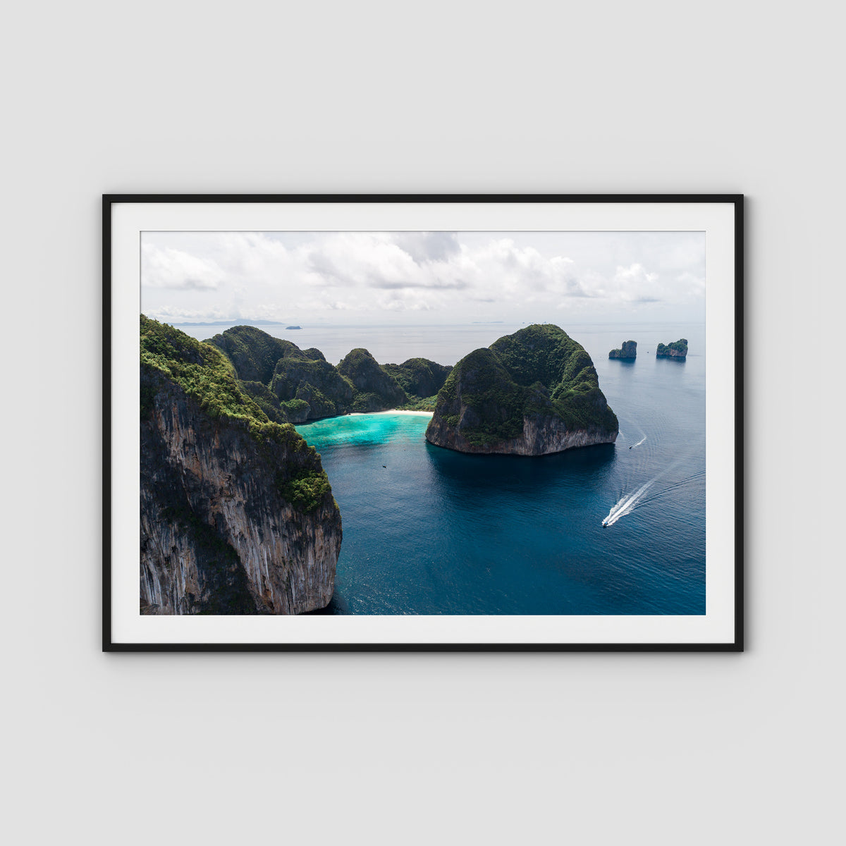 Maya Bay - Art Print - Traditional Frame - Black - Landscape