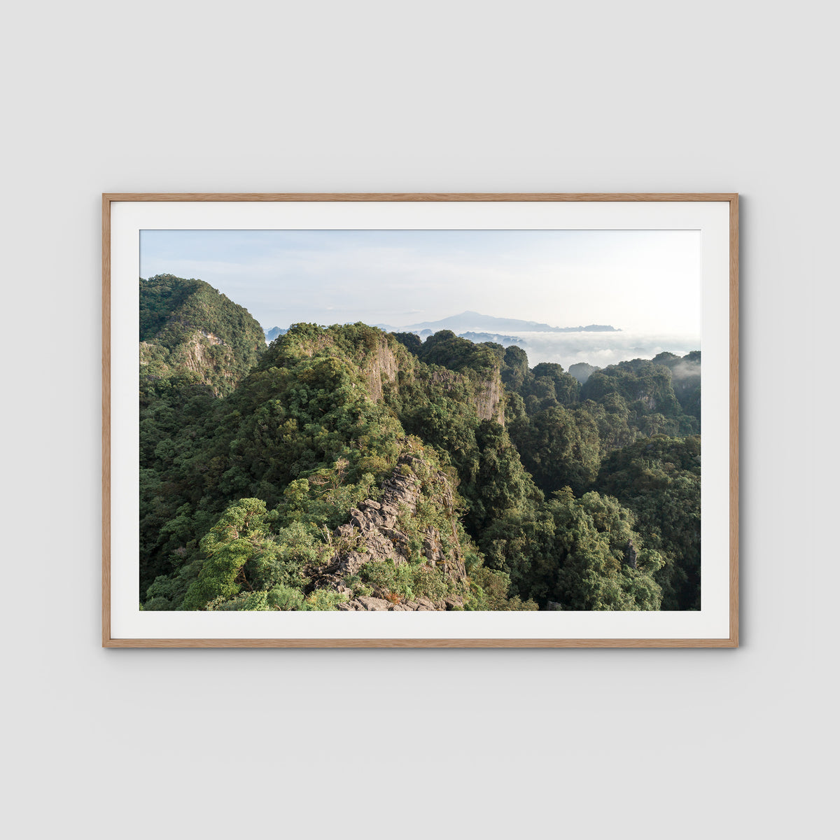 Top of The World - Art Print - Traditional Frame - Raw Oak - Landscape