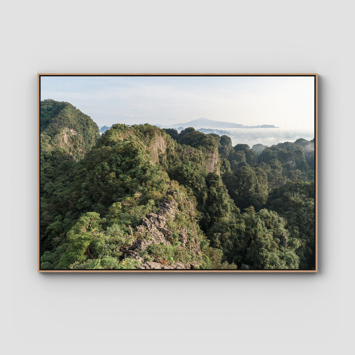 Top of The World - Art Print - Float Frame Canvas - Raw Oak - Landscape