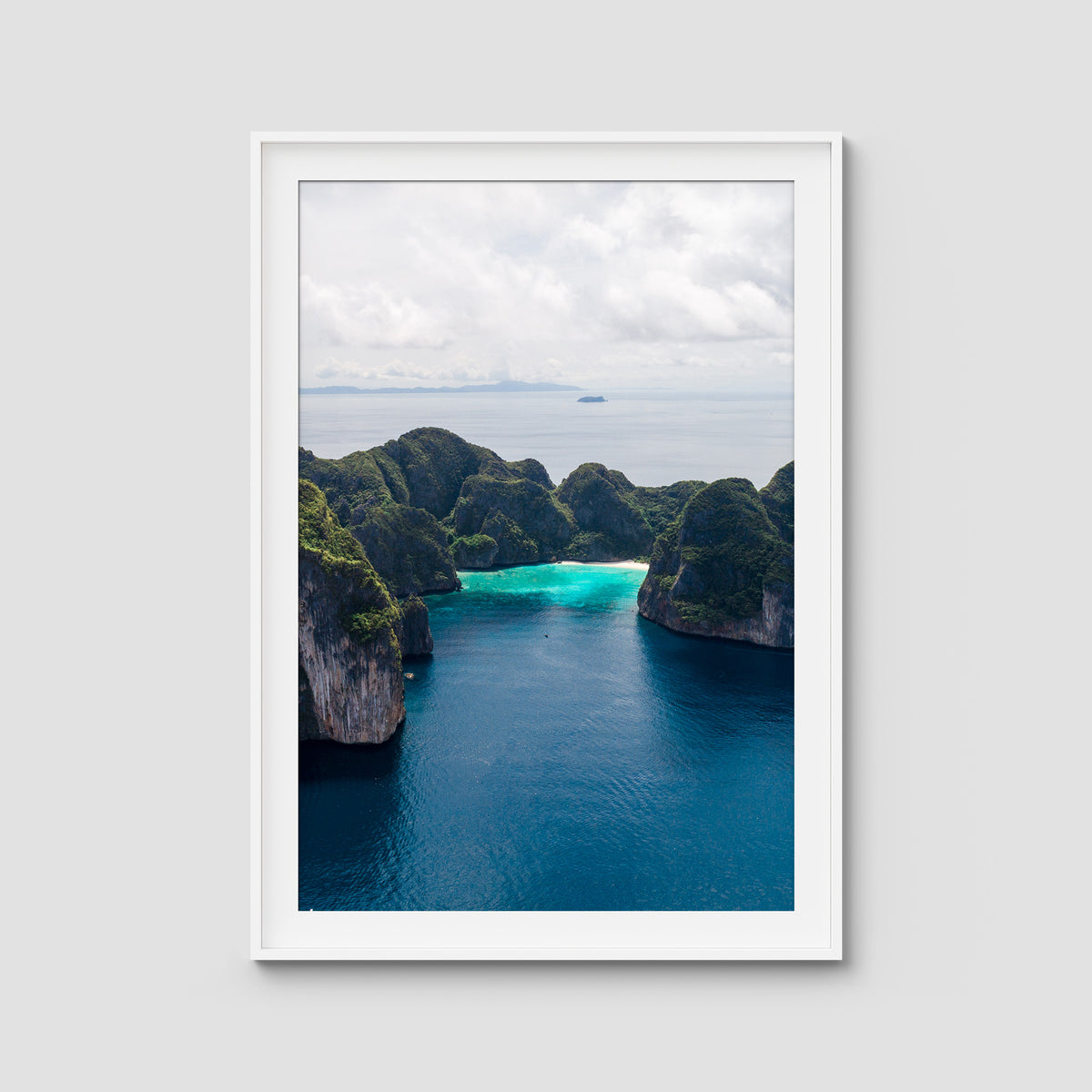 Koh Phi Phi Islands - Art Print - Traditional Frame - White - Portrait