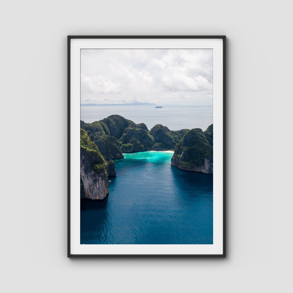 Koh Phi Phi Islands - Art Print - Traditional Frame - Black - Portrait