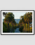 Hollywood Sign Palm Trees - Art Print - Traditional Frame - Black - Landscape
