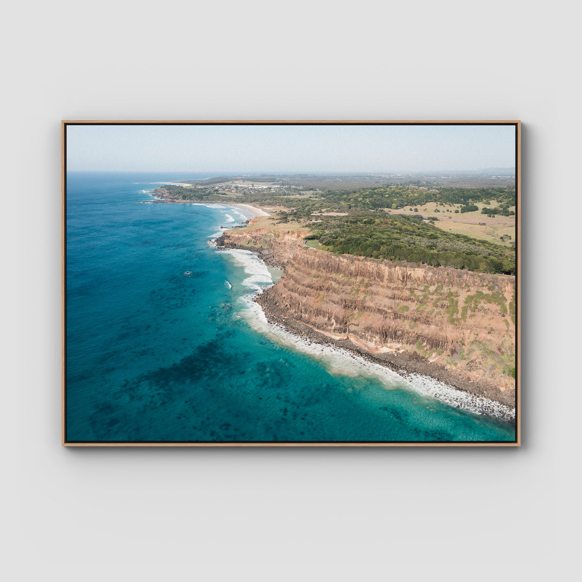 Lennox Headline - Fine Art Print - Float Frame Canvas - Raw Oak - Landscape