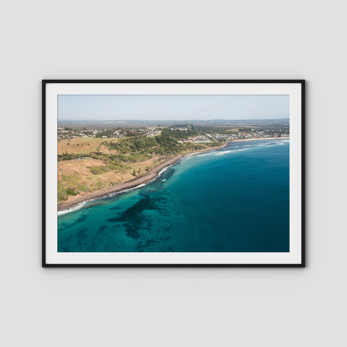 Lennox Coastal Curve - Fine Art Print - Traditional Frame - Black - Landscape