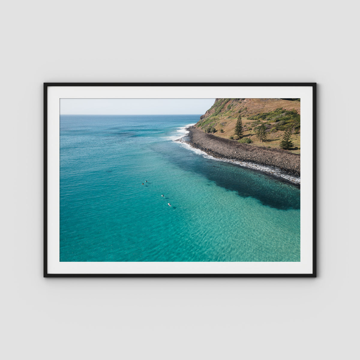 The Lineup - Lennox Head - Fine Art Print - Traditional Frame - Black - Landscape